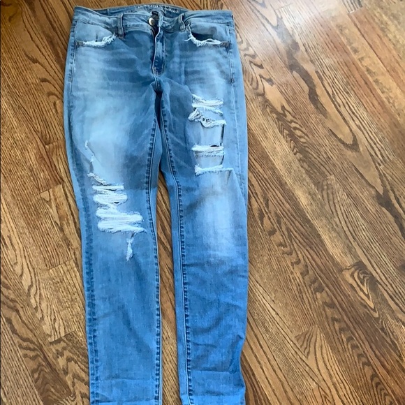 American eagle super stretch distressed jegging - Picture 2 of 6